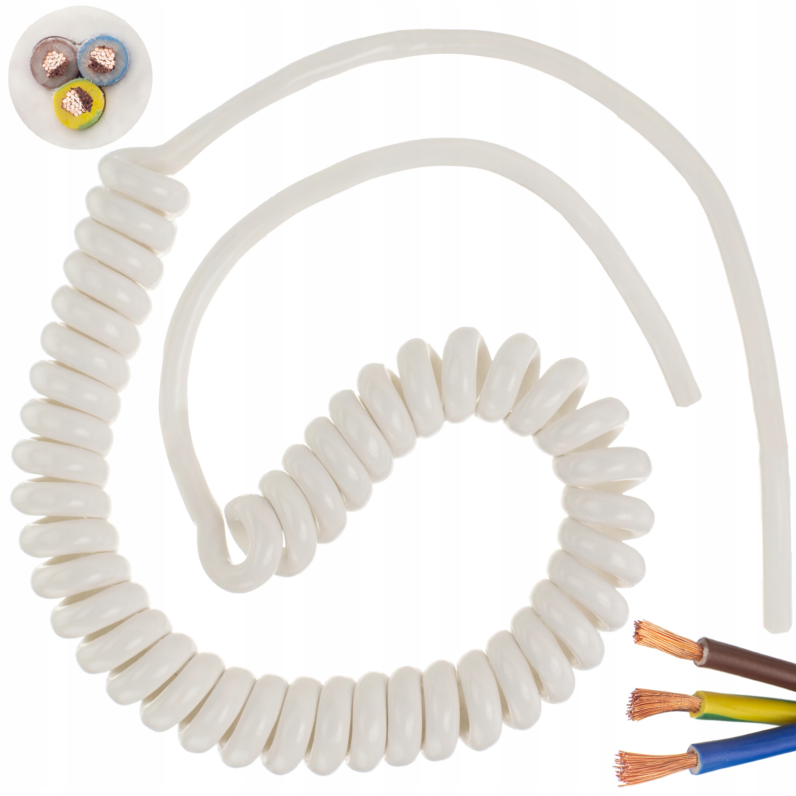 

Przewód kabel prądowy spiralny Omy 3x1 1,4m