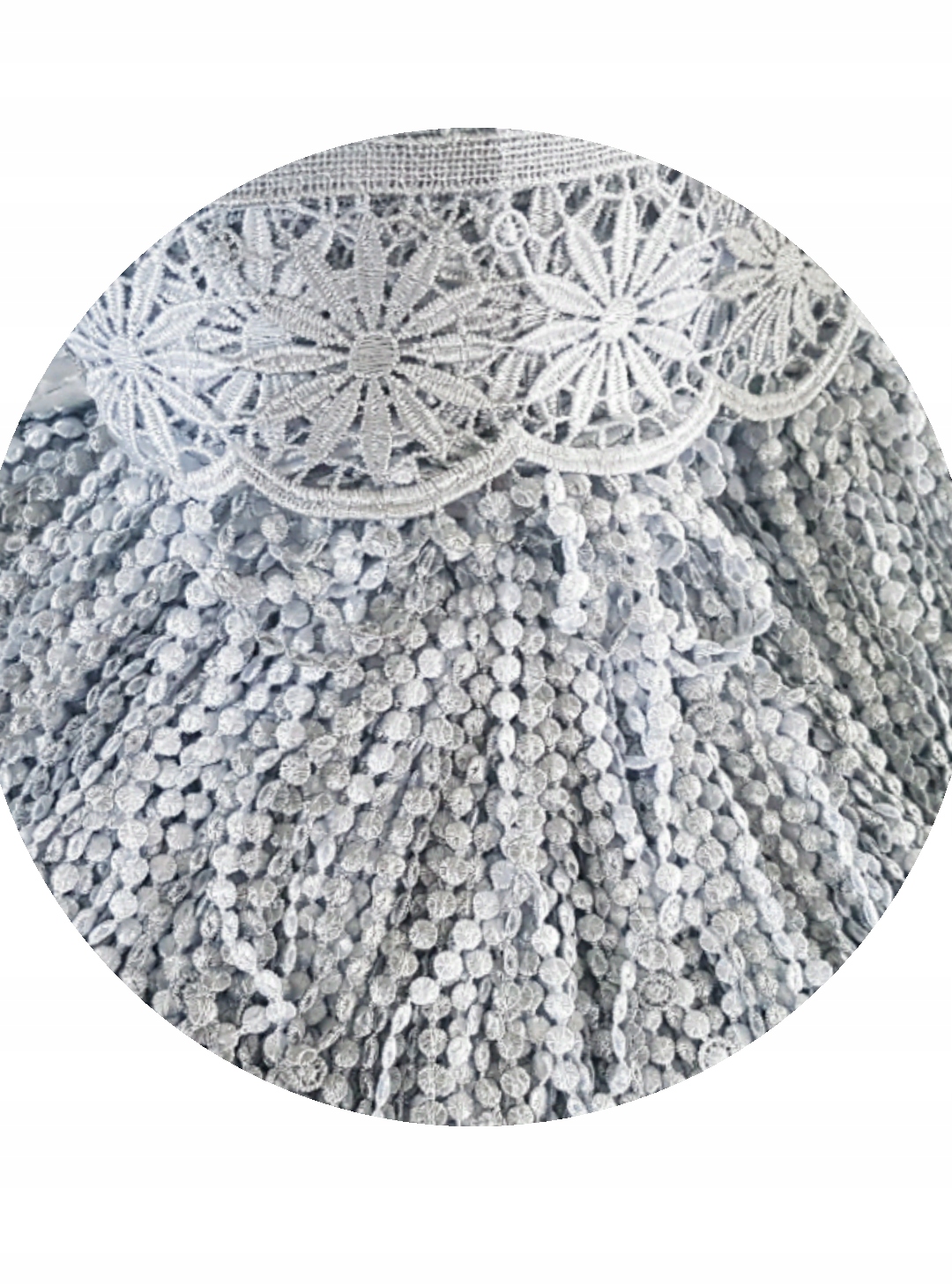 

Gipiura Koronka szar0-biała 30 cm Firana Ornament
