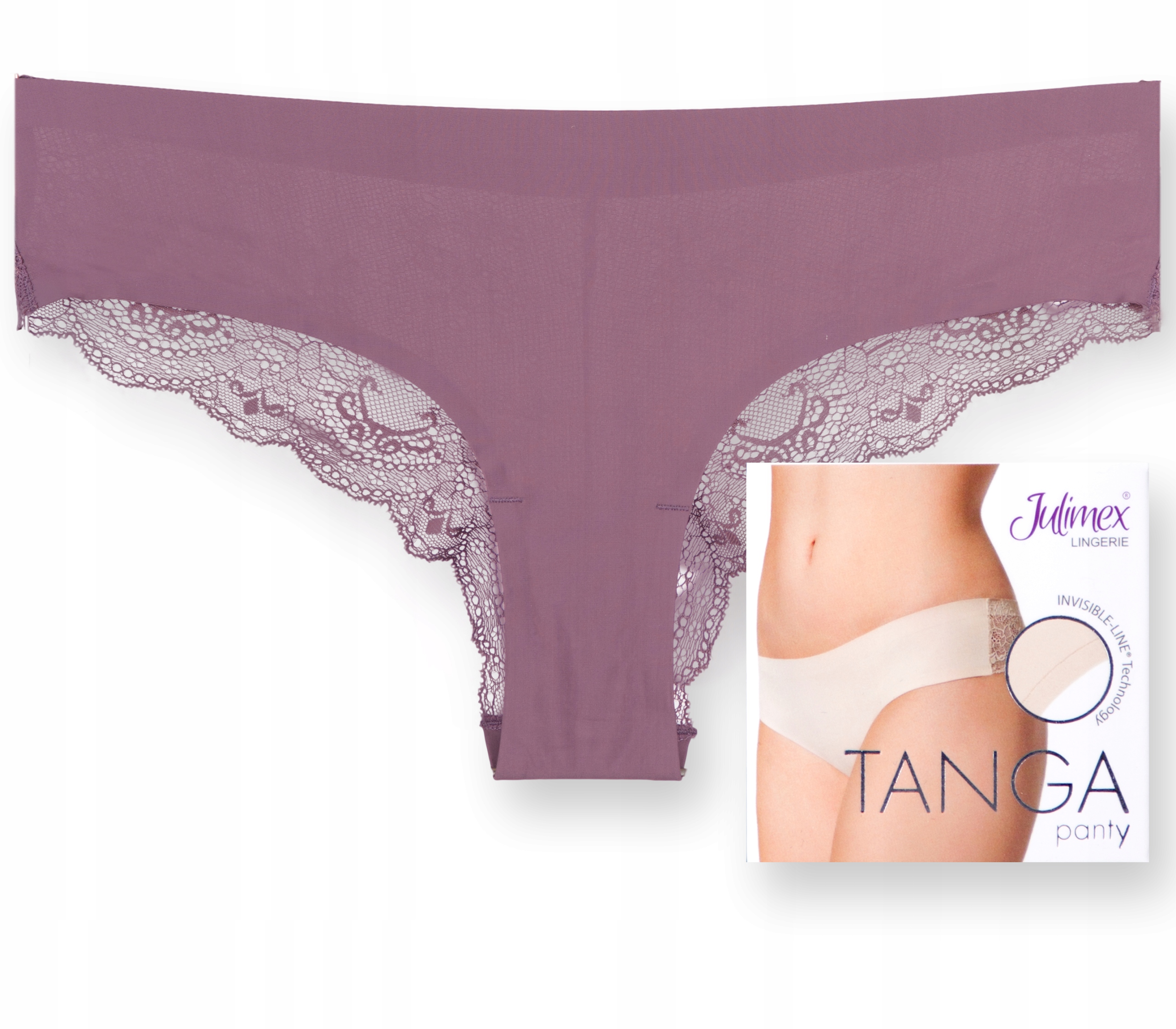 

Julimex Tanga koronka bezszwowe taupe rozmiar XL