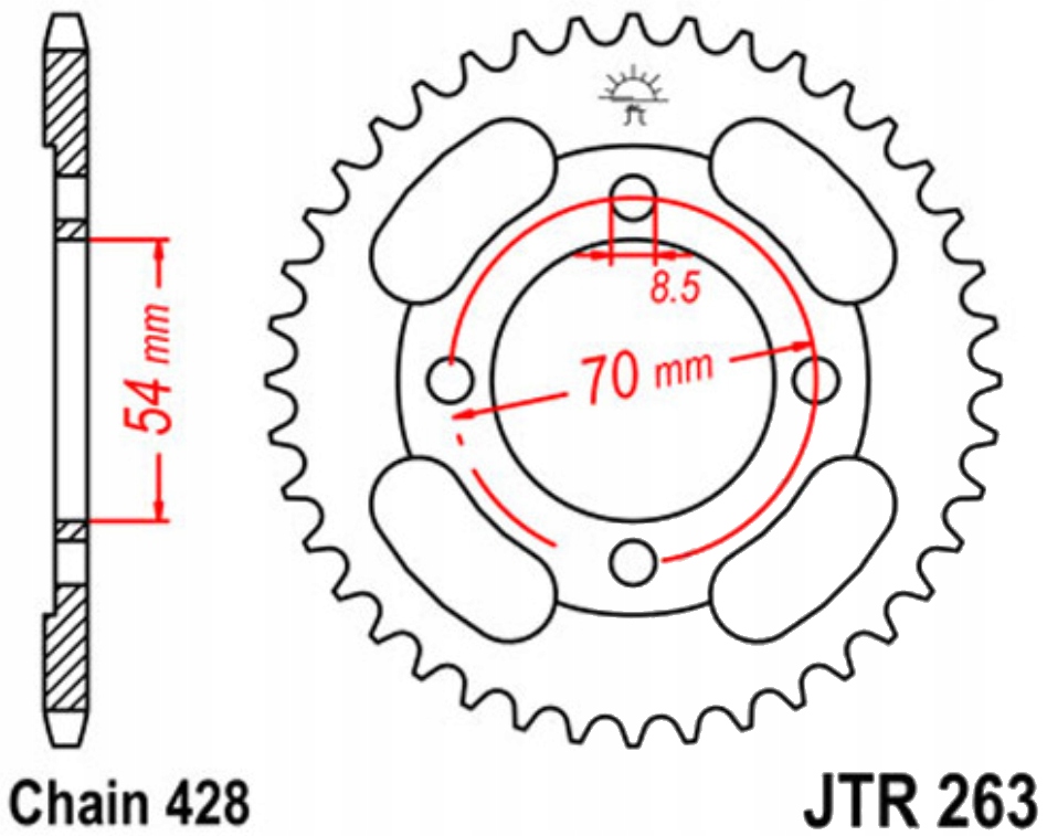 Zadní ozubení JTR263 34-45 Fkm FK12 125 Ms ie Mini