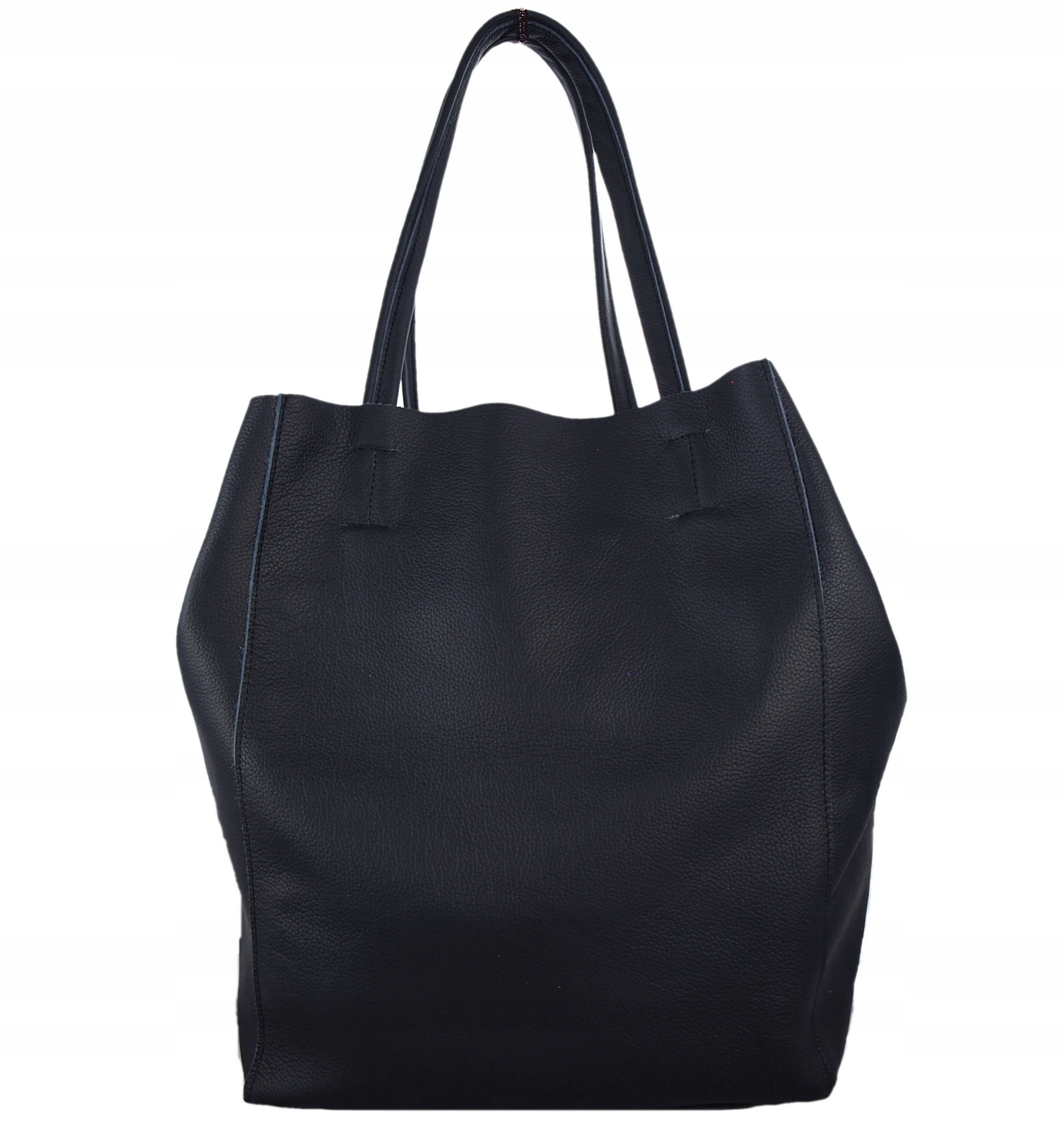 TOREBKA SKÓRZANA WOREK 2W1 SHOPPER KOSMETYCZKA Kolor okuć srebrny