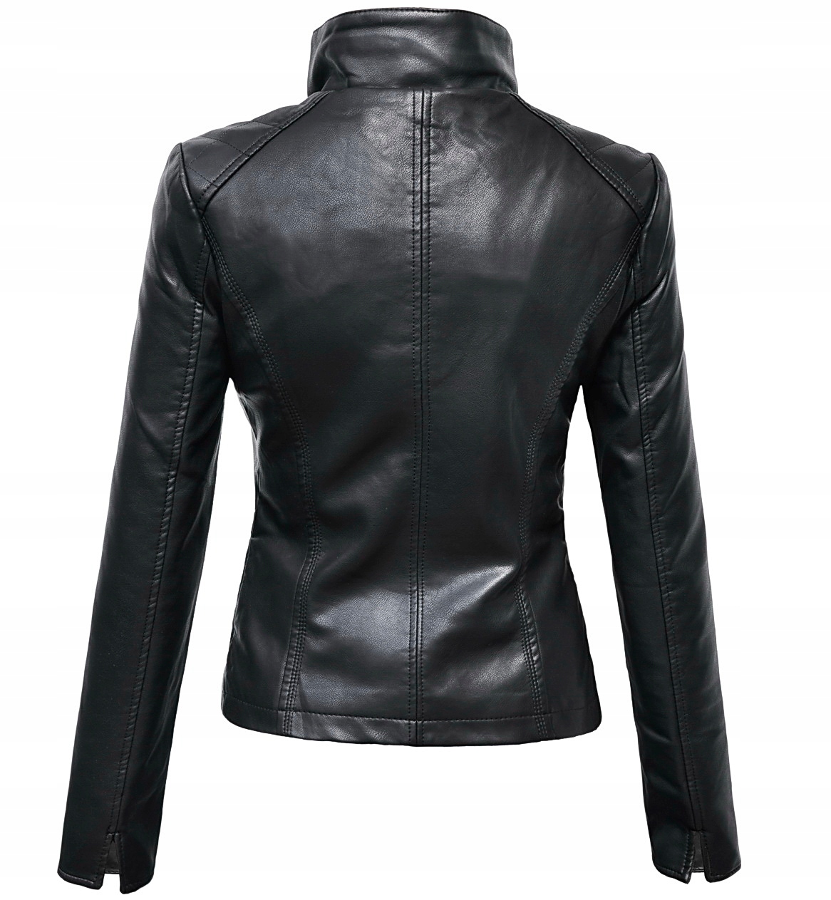 #AW637 PILOTKA ramoneska skórzana Kurtka CZARNA S Rękaw długi rękaw