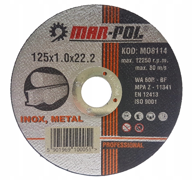 

Tarcza Do Cięcia Stali Metalu Inox 125x1,0 Marpol