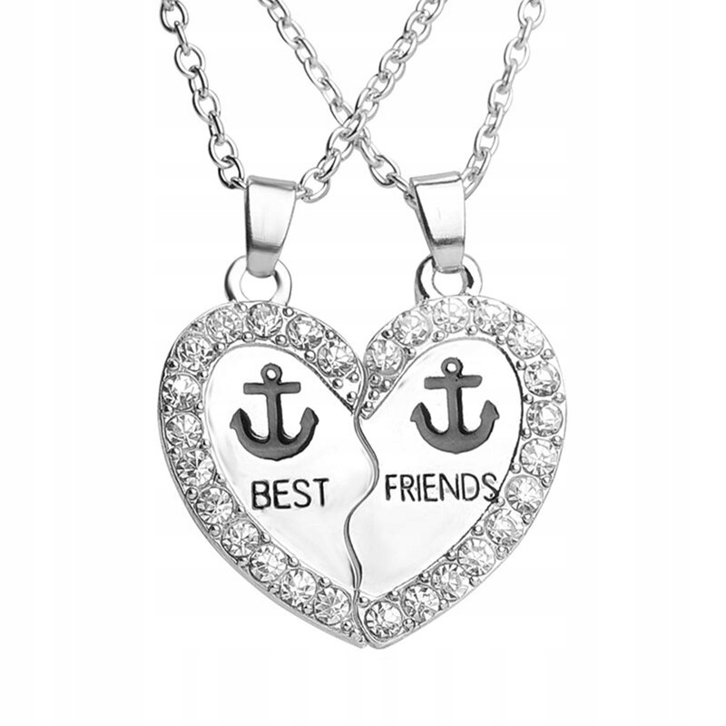 

Naszyjnik Przyjaźni best friends Serce kotwica x2