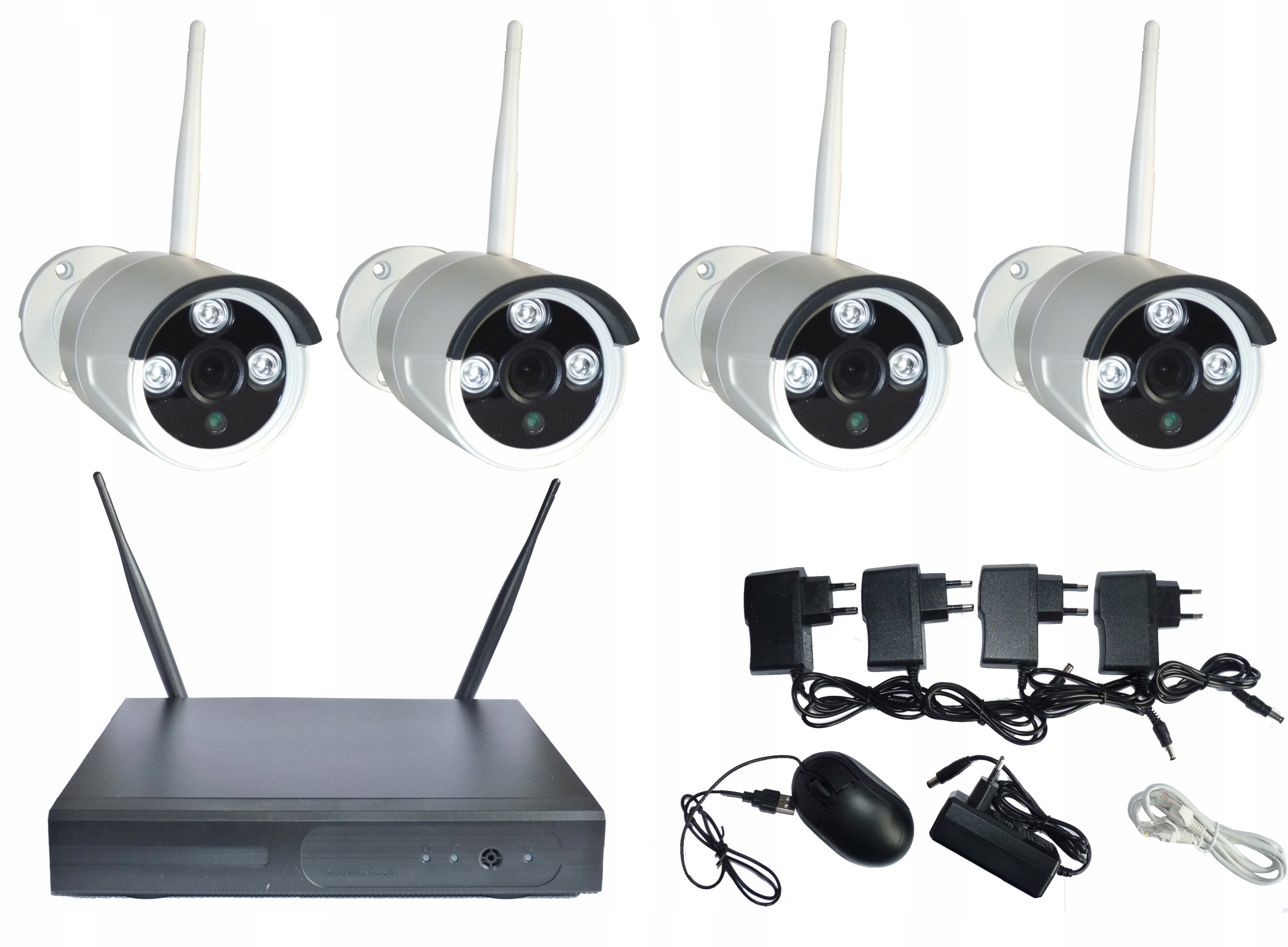 ZESTAW DO MONITORINGU rejestrator 4 KAMERY wifi HD