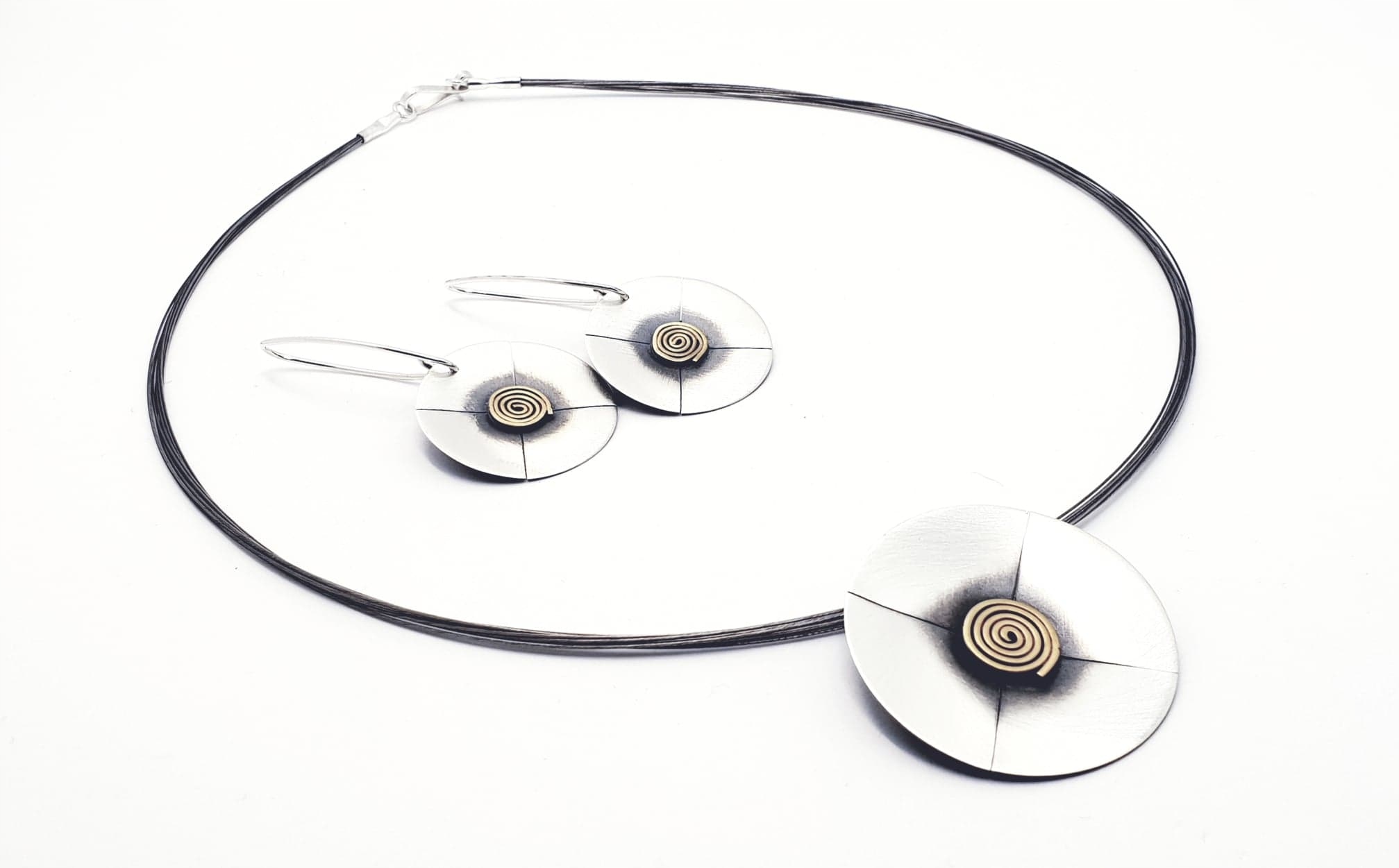 Stříbrný Komplet Umělecké Šperky Stříbro 925