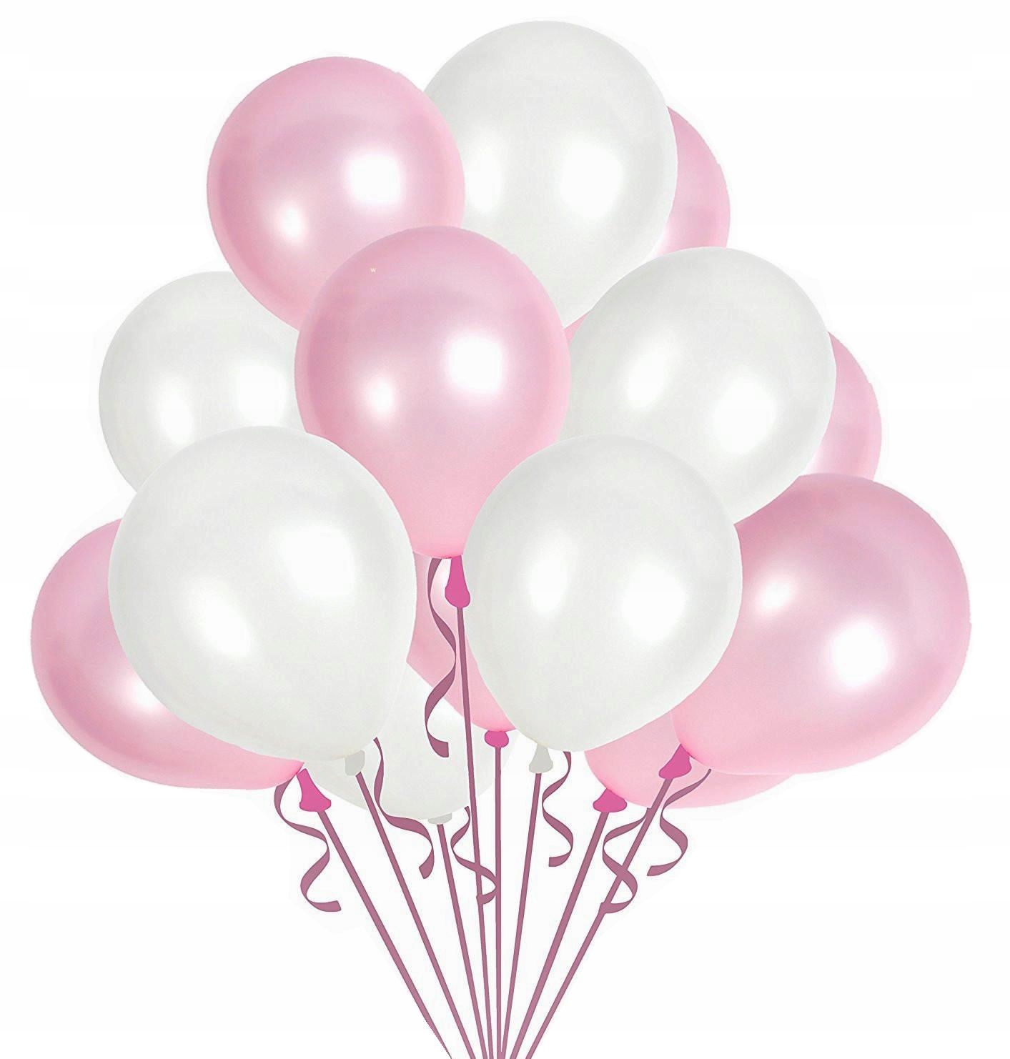 

biały pastelowy róż. Balony duże 50sztuk mocne 066