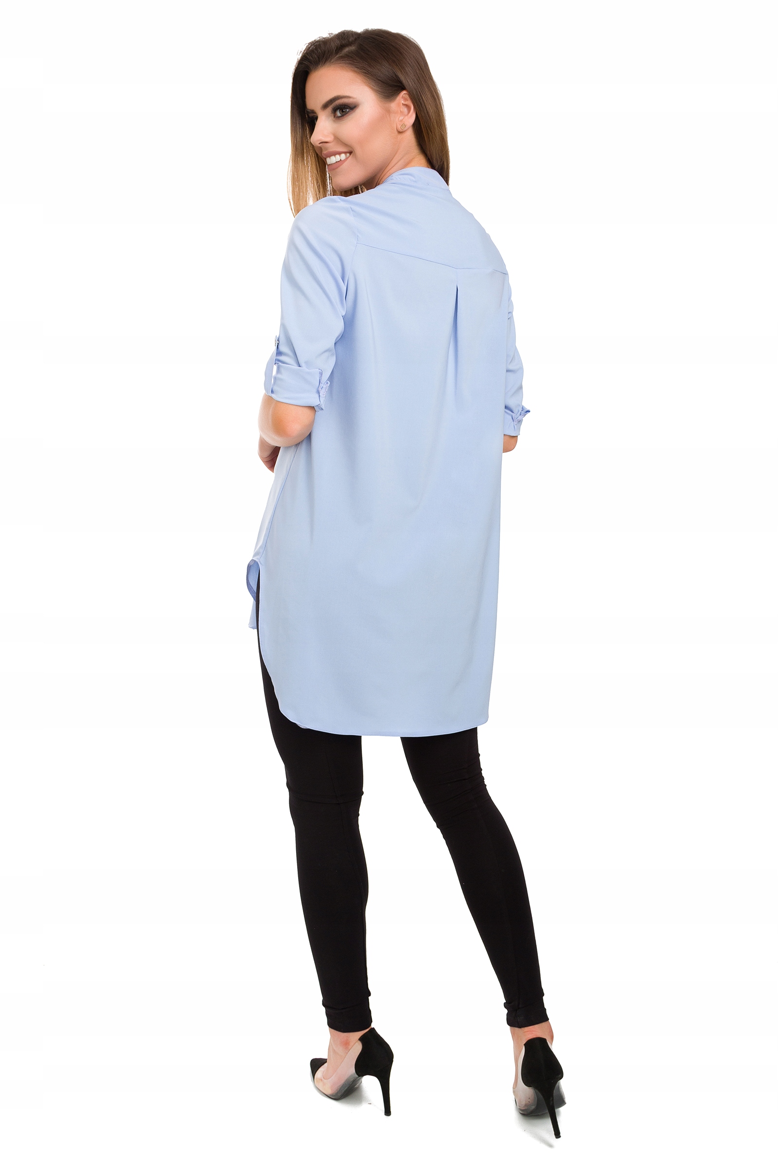 Luźna CIĄŻOWA asymetryczna bluzka błękitna roz- 42 Rozmiar 42