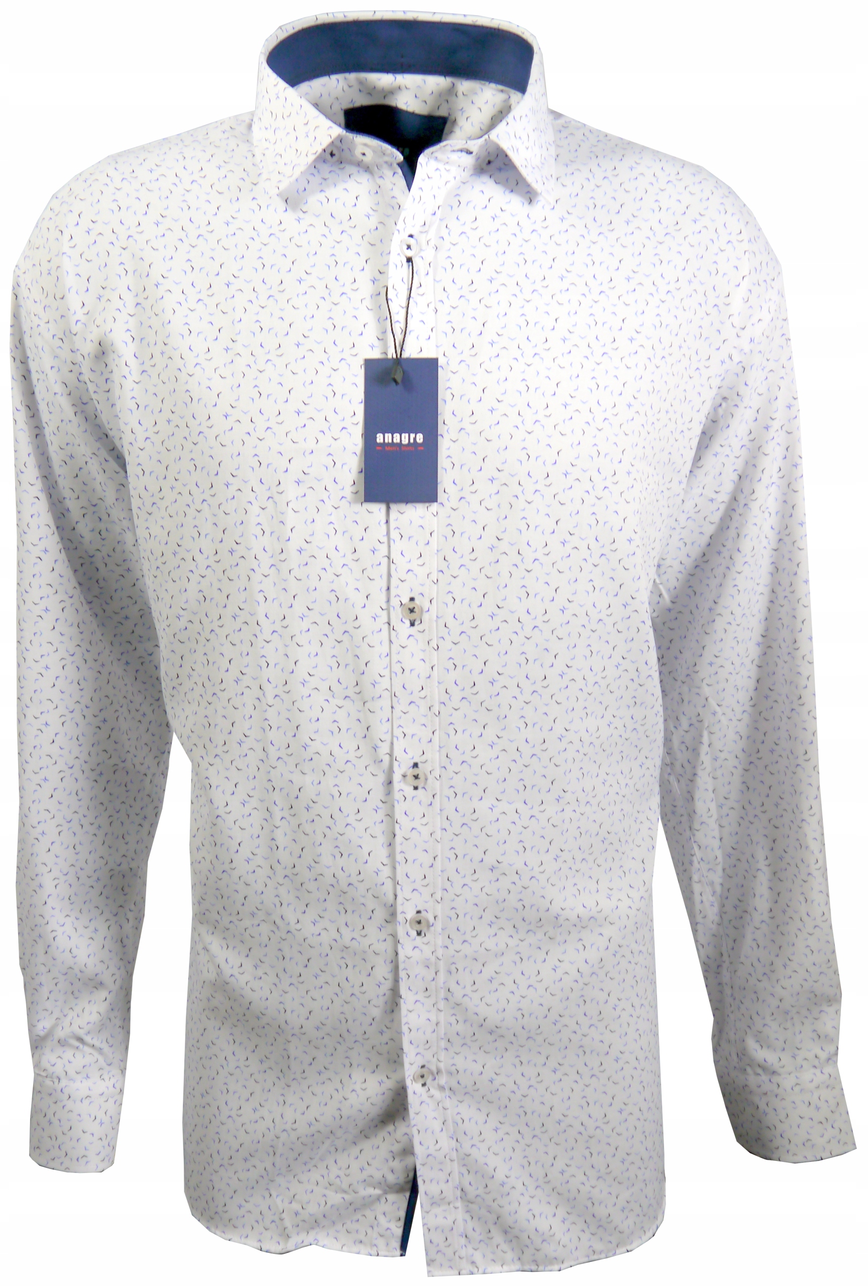 

Elegancka Męska Koszula biała Wzór duże rozm. 3XL
