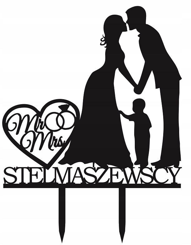 

Toper topper para młoda z dzieckiem i nazwisko 5dn