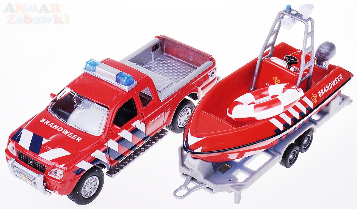 STRAŻ MITSUBISHI PICK-UP METALOWY PRZYCZEPKA ŁÓDŹ Model MITSUBISHI