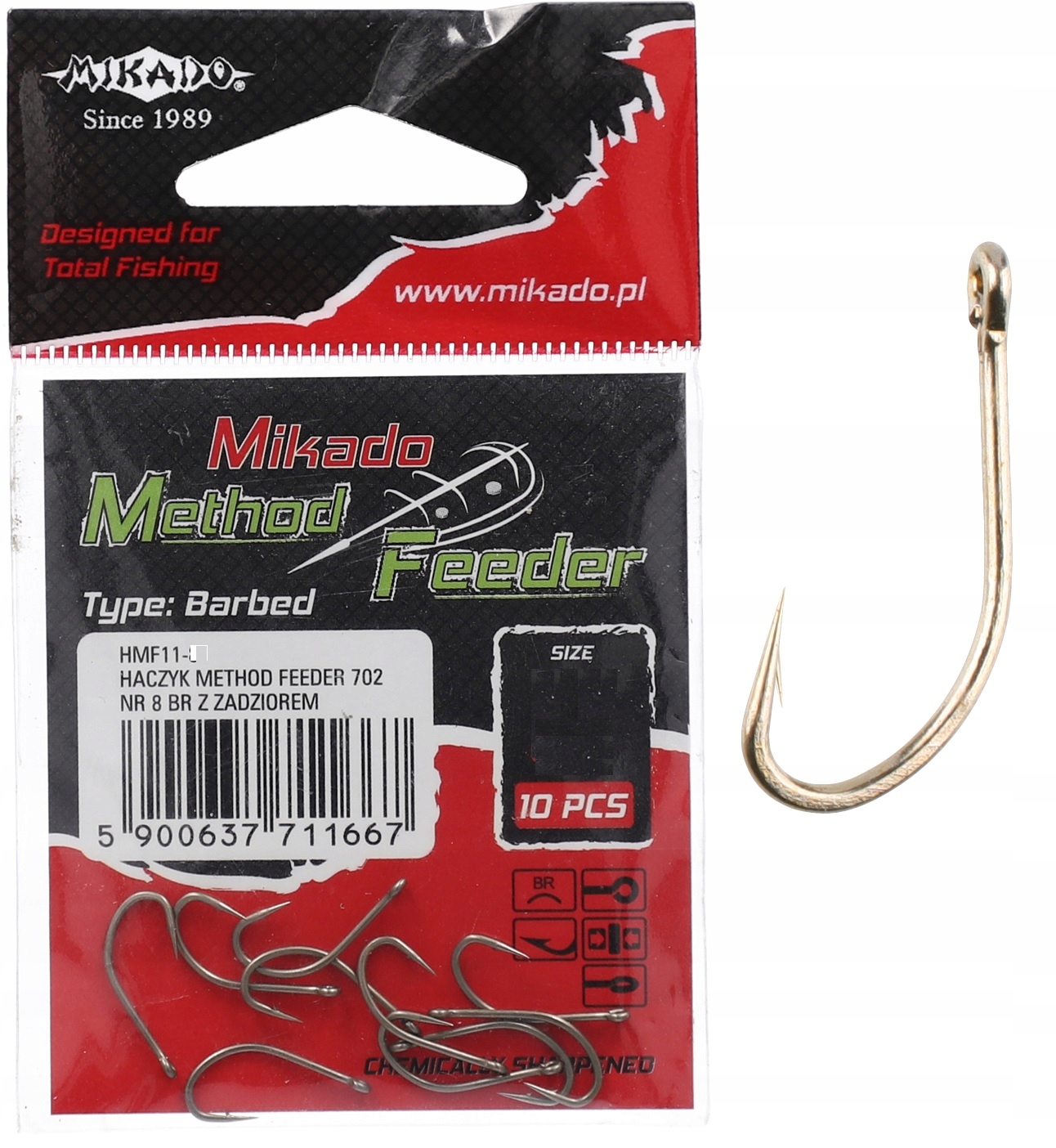 Haczyki Mikado Method Feeder z zadziorem r 16