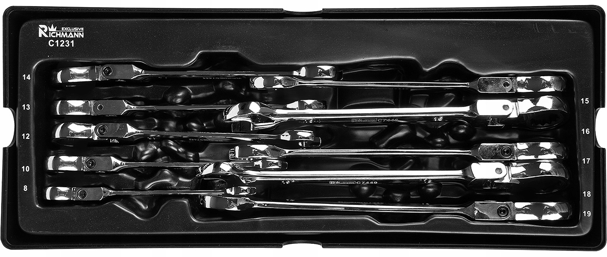 KLUCZE OCZKOWO PLASKIE Z GRZECHOTKA WKLAD C1231 Producent code Corona Richmann C1231 TACKA