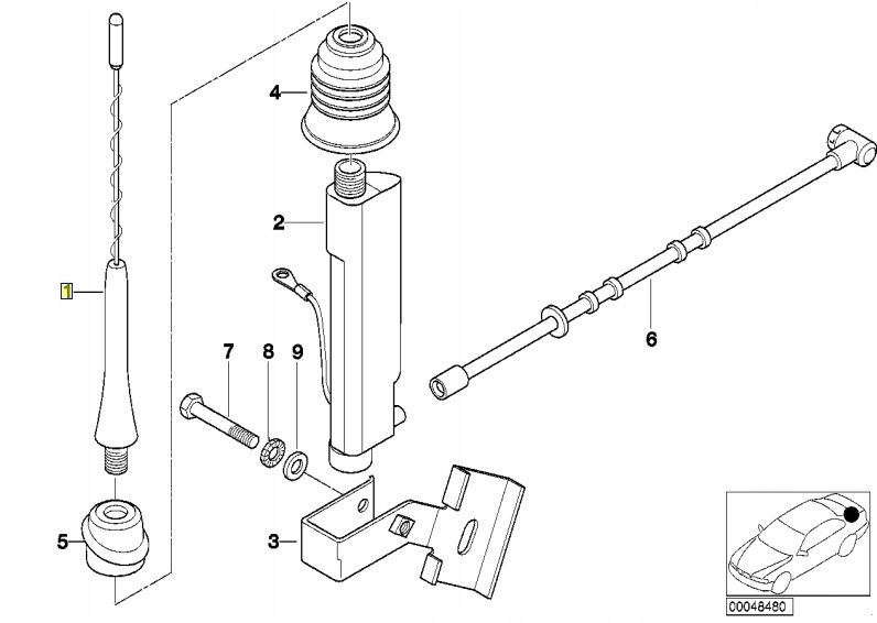 BMW antena bat pret anteny Z3 E36 cabrio Producent code 65218375160
