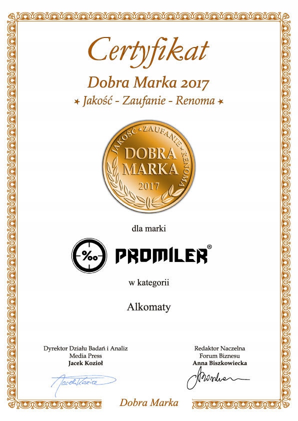 Precyzyjny Alkomat AL 8000 PLUS PLATYNOWY SENSOR Model Promiler AL 8000 Plus