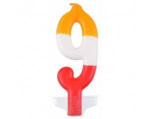 ŚWIECZKA URODZINOWA CYFERKA 3-KOLOROWA 9 NA TORT EAN (GTIN) 5900949530499