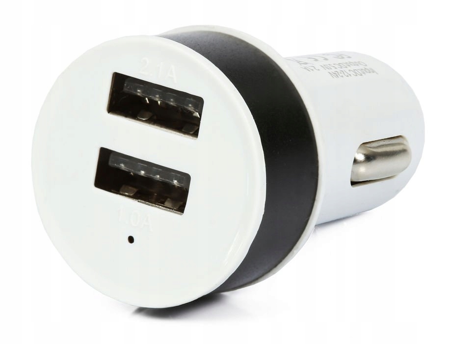 ŁADOWARKA SAMOCHODOWA 2xUSB 2.1A 5 KOLORÓW 12/24V