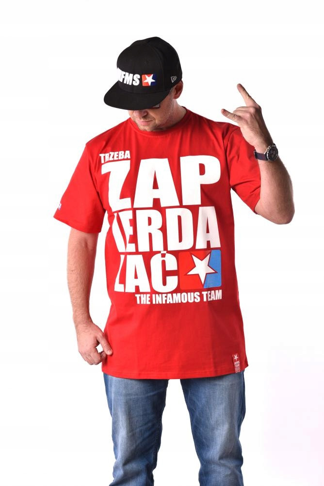 PREZENT DLA MOTOCYKLISTY T-shirt M TRZEBA ZAPIERDALAĆ INFAMOUS TEAM + WLEPY