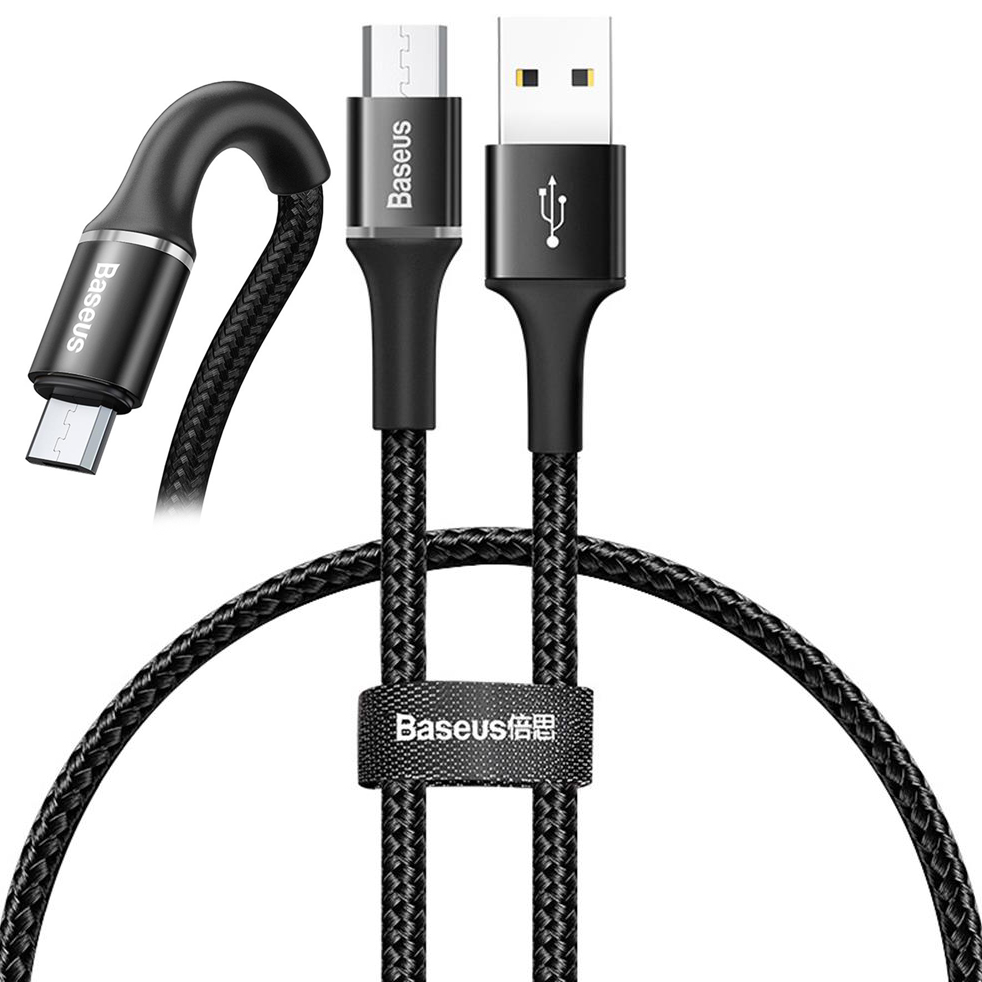 

Kabel 0,25m Baseus Trwały Usb microUSB oplot 3A