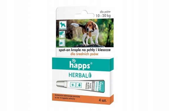 

Happs Krople na pchły i kleszcze dla psa 10-20 kg