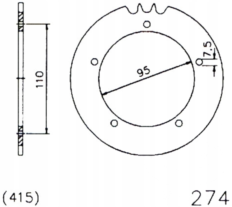 Zadní ozubené kolo 415 Esjot 42Z Hercules Supra 50 4 Gp