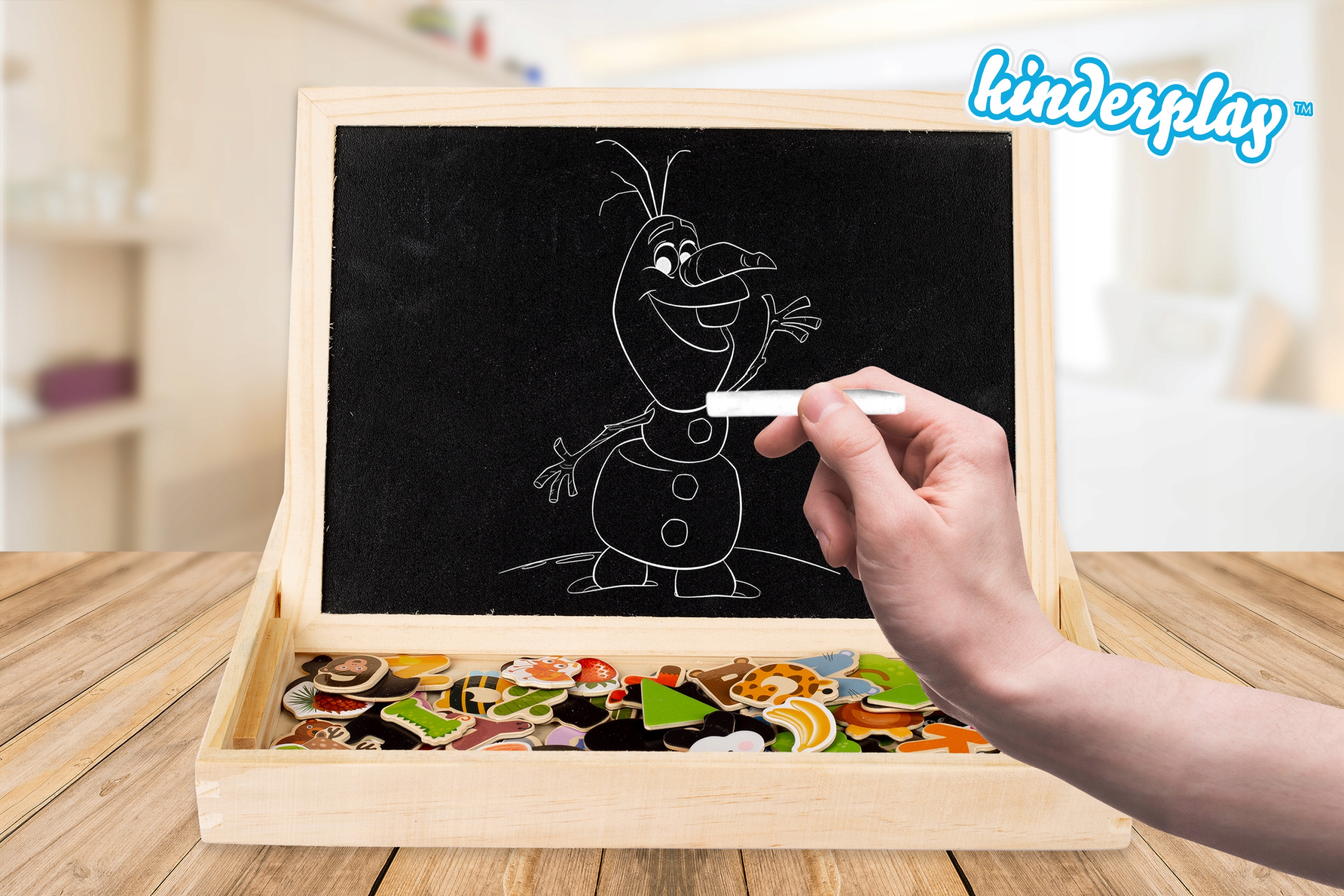 DWUSTRONNA DREWNIANA TABLICA MAGNETYCZNA KREDOWA DLA DZIECI KREATYWNA PUZZL Certyfikaty, opinie, atesty CE