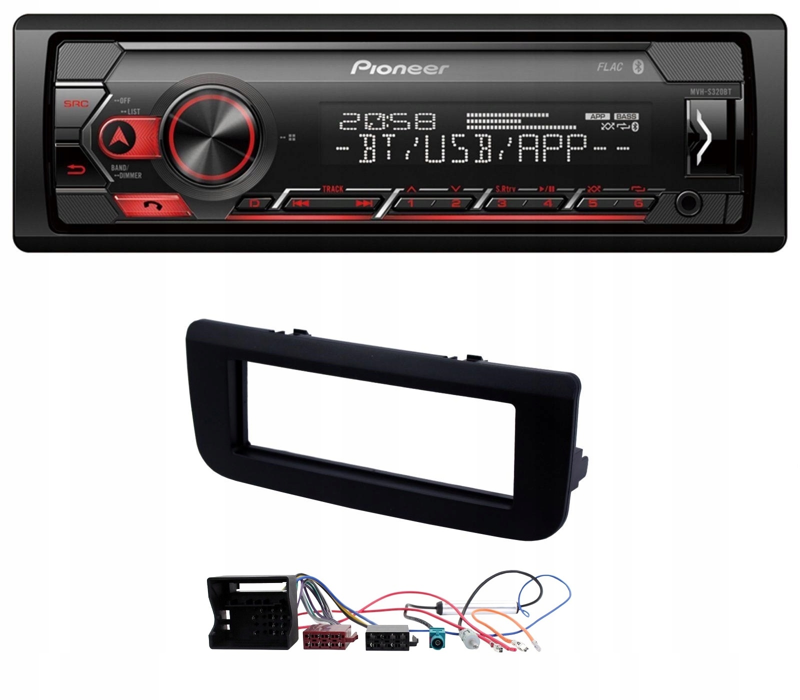 Pioneer MVH-S320BT Bluetooth rádio Aux Škoda Roomster 5J Fabia II Praktik