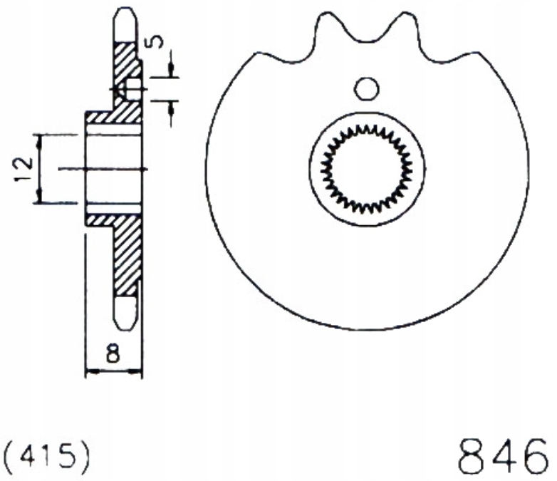 Přední ozubené kolo Esjot 11-15 Z Zündapp Cs 50 80