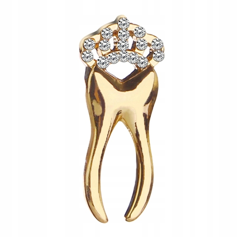 

Broszka ozdoba pin Ząb dentysta Nowy złoty