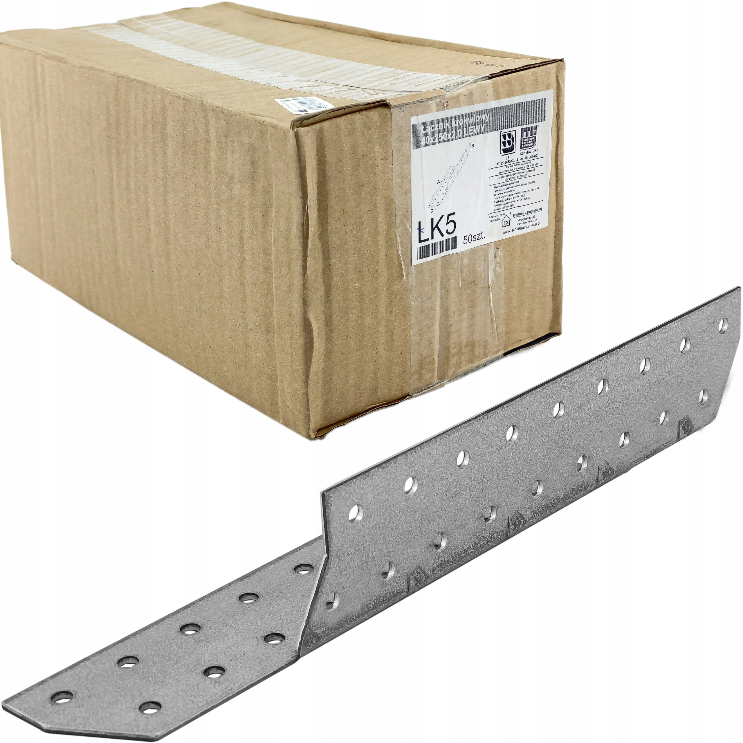 

Łącznik ciesielski Krokwiowy 40x250mm Lewy 50szt.