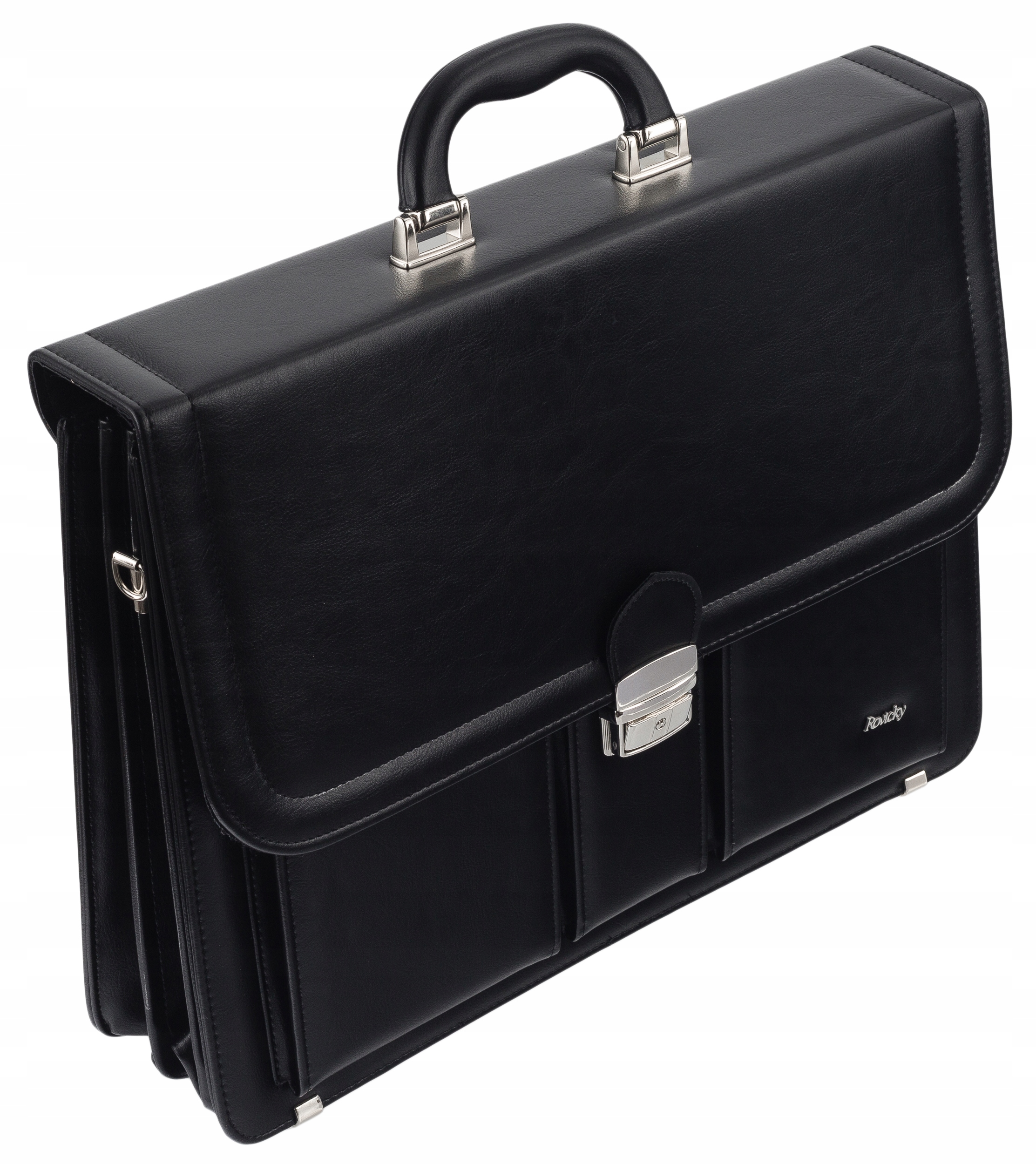 elegancka aktówka skórzana eko trzy komory jakość! Marka Rovicky