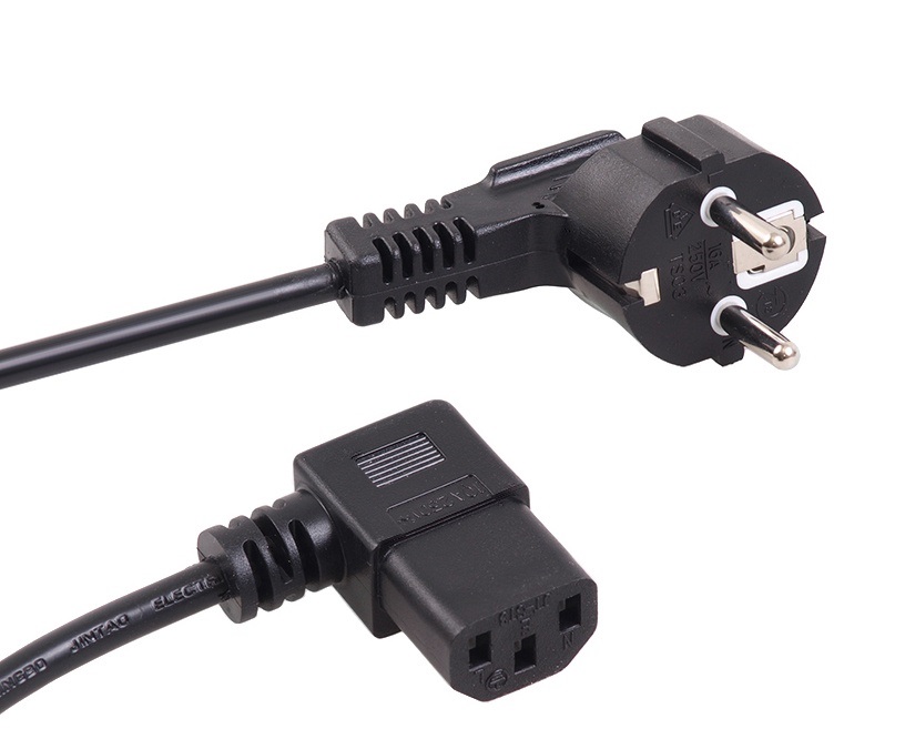 Угловой кабель питания 3pin 1,5 м для компьютера ТВ монитора проектора