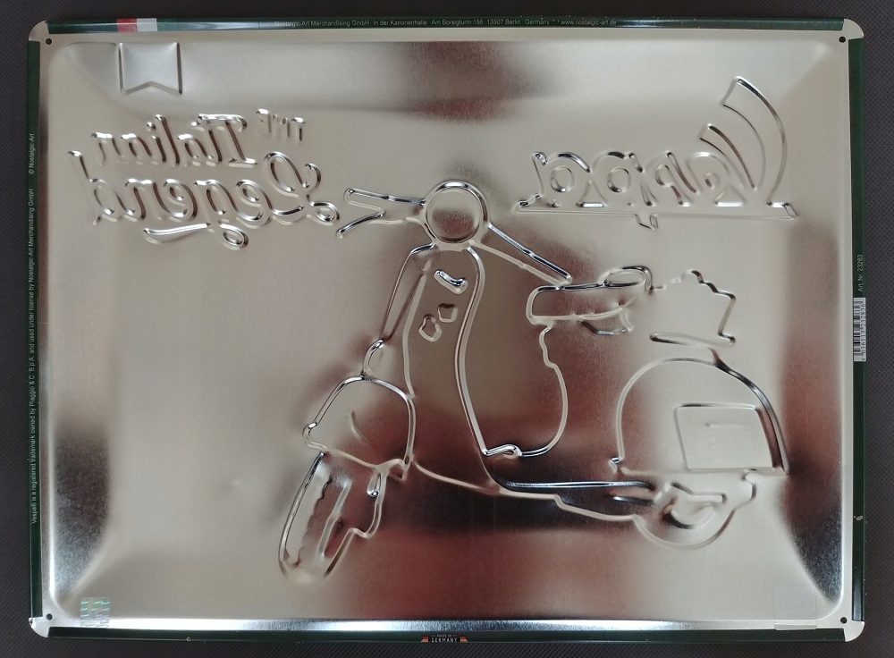 Tablica szyld VESPA ITALIAN LEGEND blacha 30x40 Producent Nostalgic Art