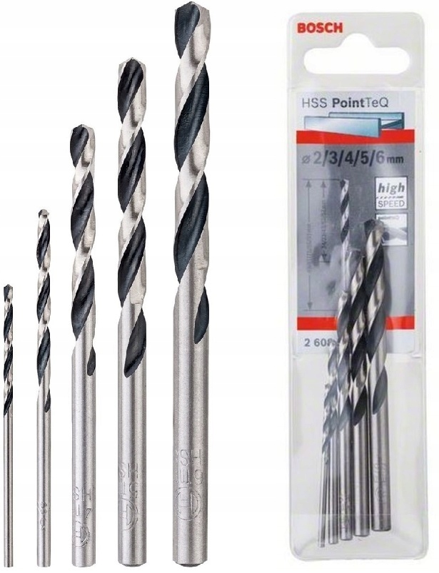 

Bosch Wiertła Do Metalu Hss PointTeQ, 2/3/4/5/6mm
