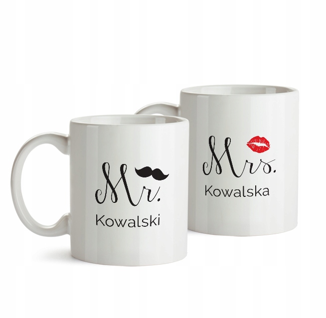 

Na Ślub Kubki Mr & Mrs Nazwisko