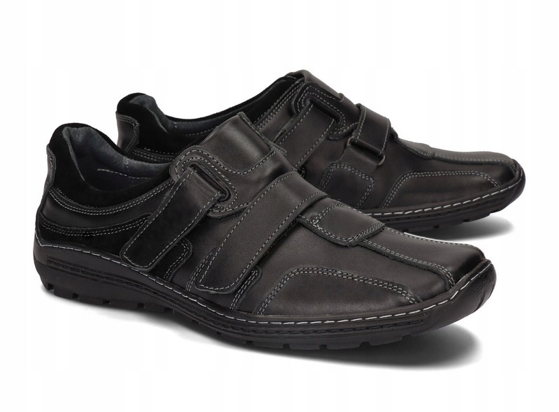 

Obuwie Na Rzepy Skóra Naturalna 179 Czarny 45