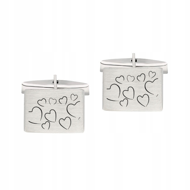 

Spinki do mankietów srebrne pr. 925 Serca grawer