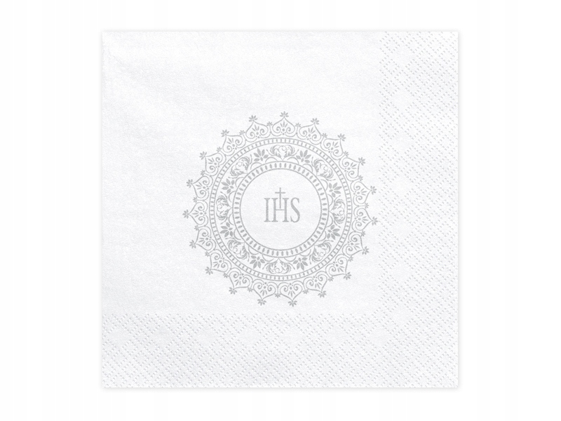 serwetki Komunijne IHS 33x33cm 20szt. srebrny  |    SP33-63-018 — 2