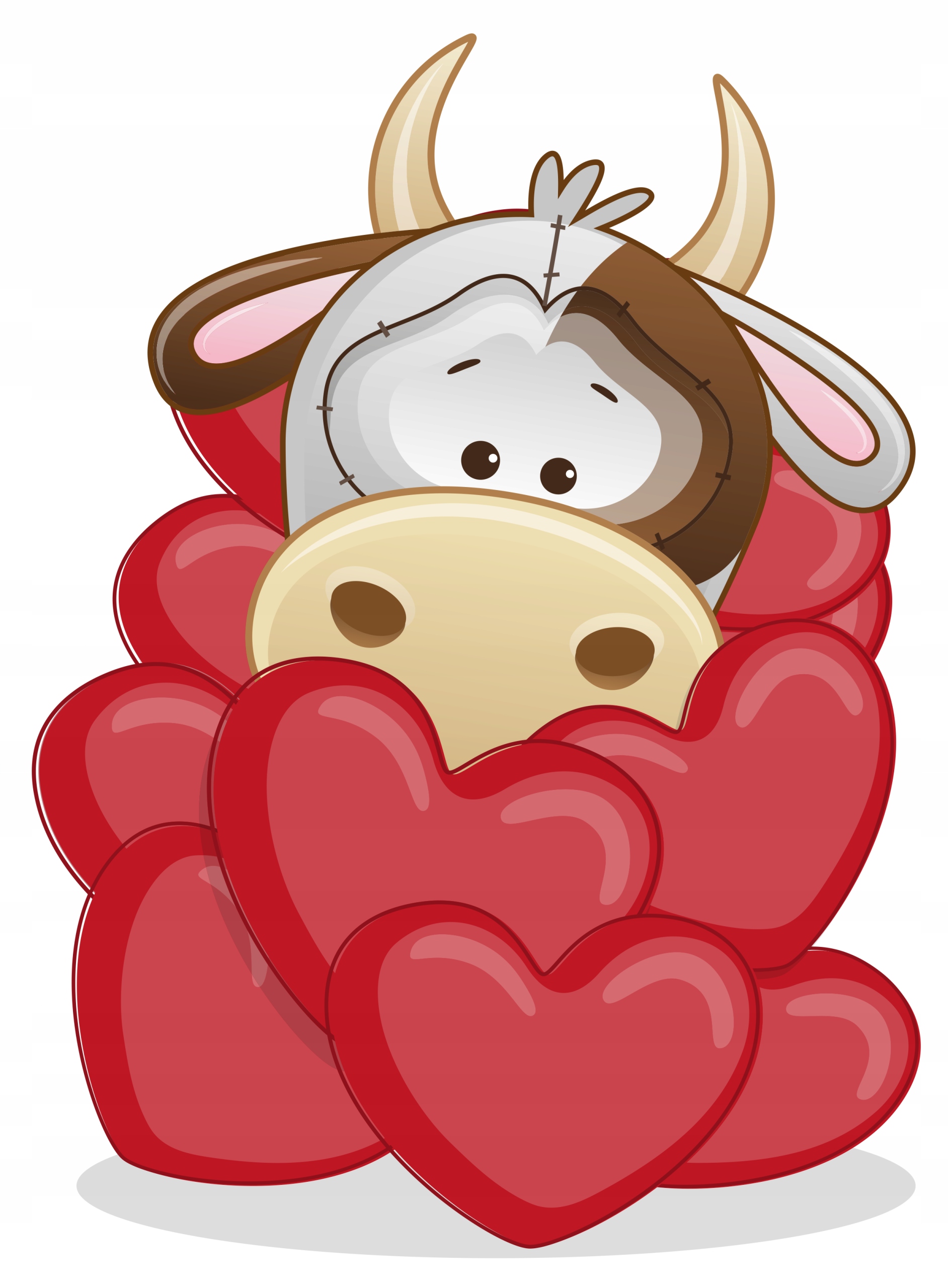 NAKLEJKA NA OKNO LUSTRO KROWA KRÓWKA WALENTYNKI