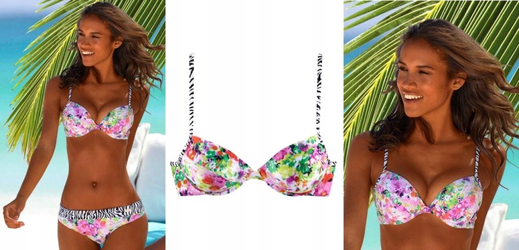 

Buffalo Bikini Kwiaty Zebra Push Up 38AA Góra