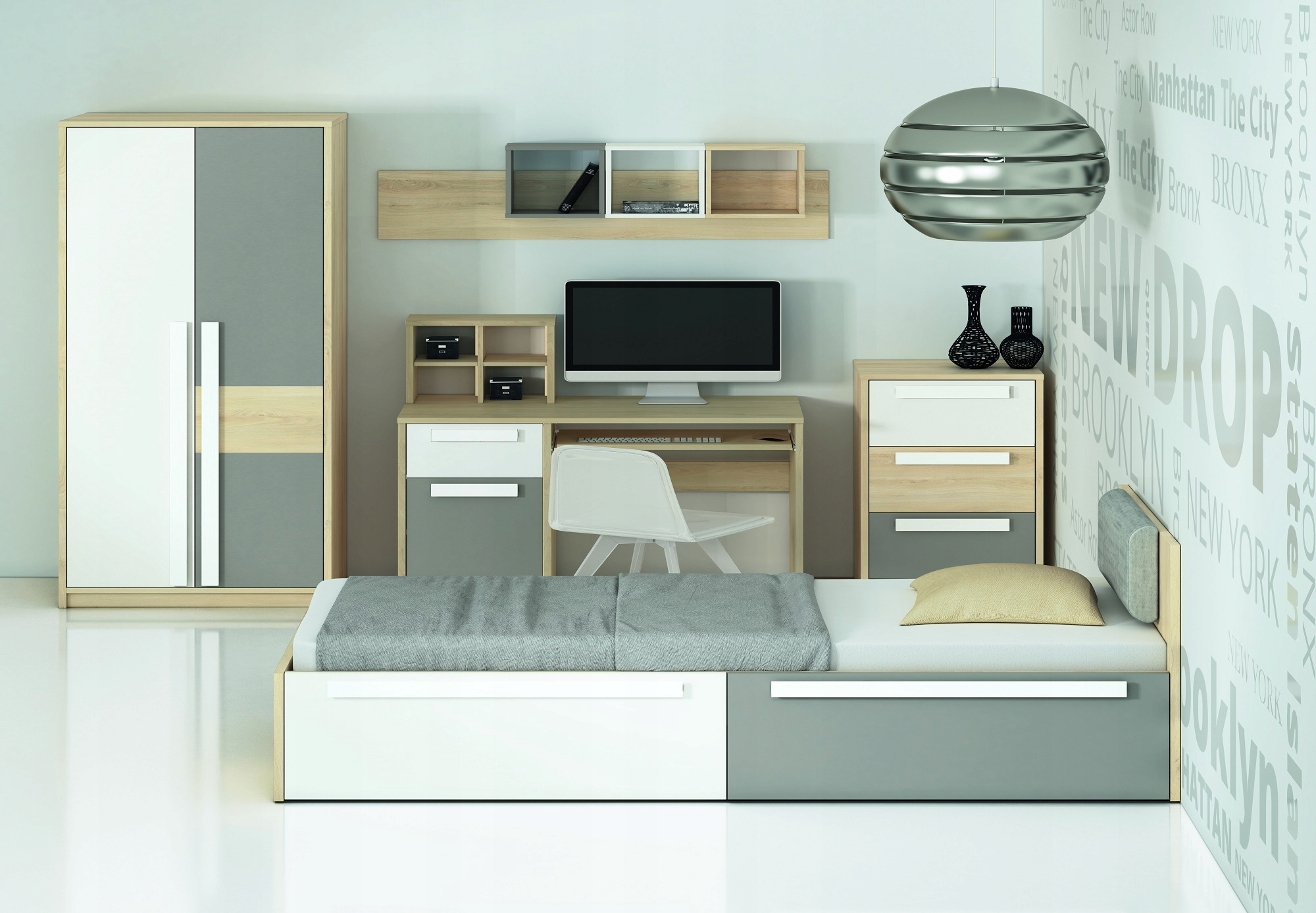 Komoda DROP 10,fjord+biały/platyna, GRATISY,szybko Marka ML Meble