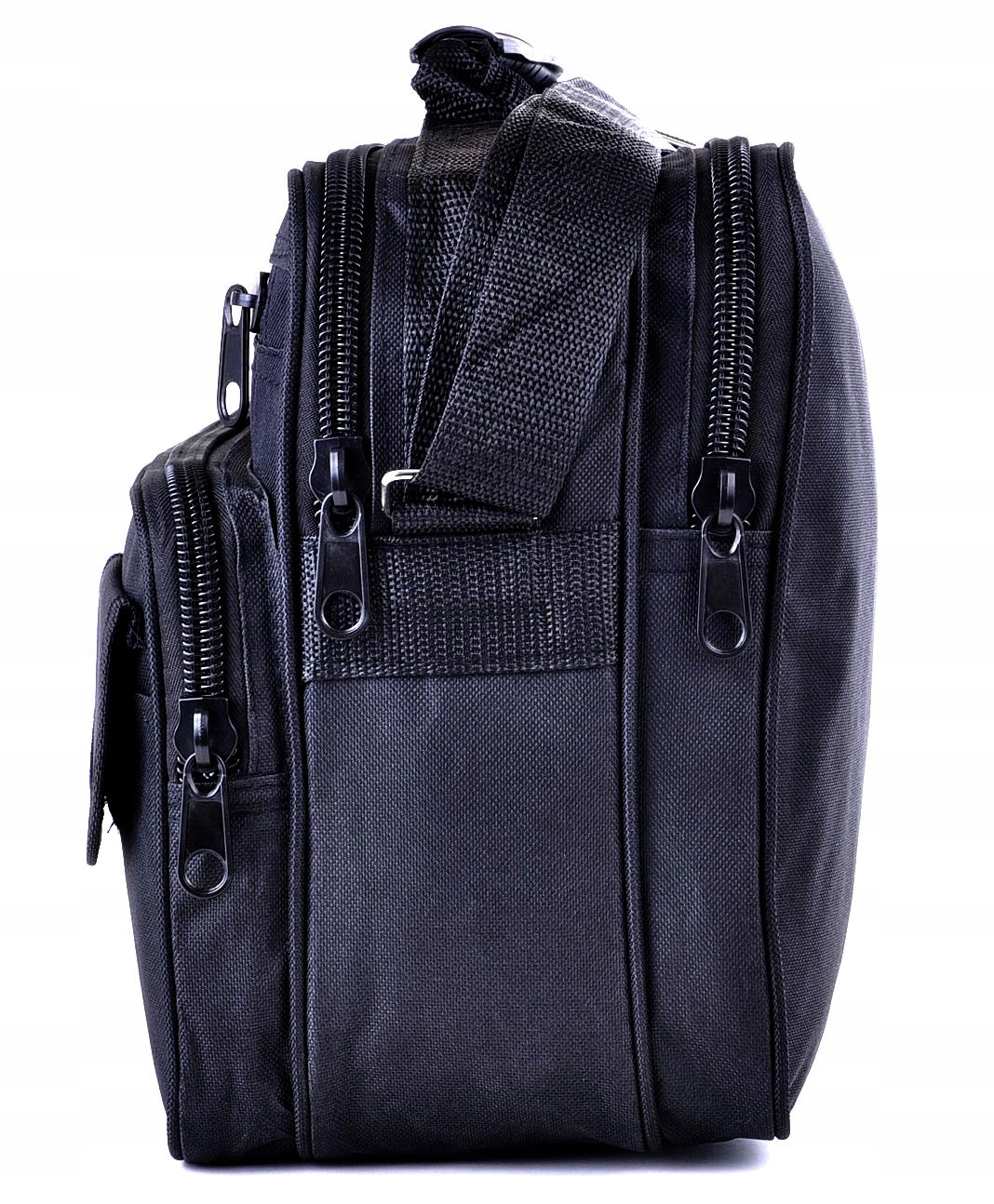 CODZIENNA CZARNA TORBA MĘSKA NA RAMIĘ Z KABURĄ 13L Głębokość (krótszy bok) 15 cm