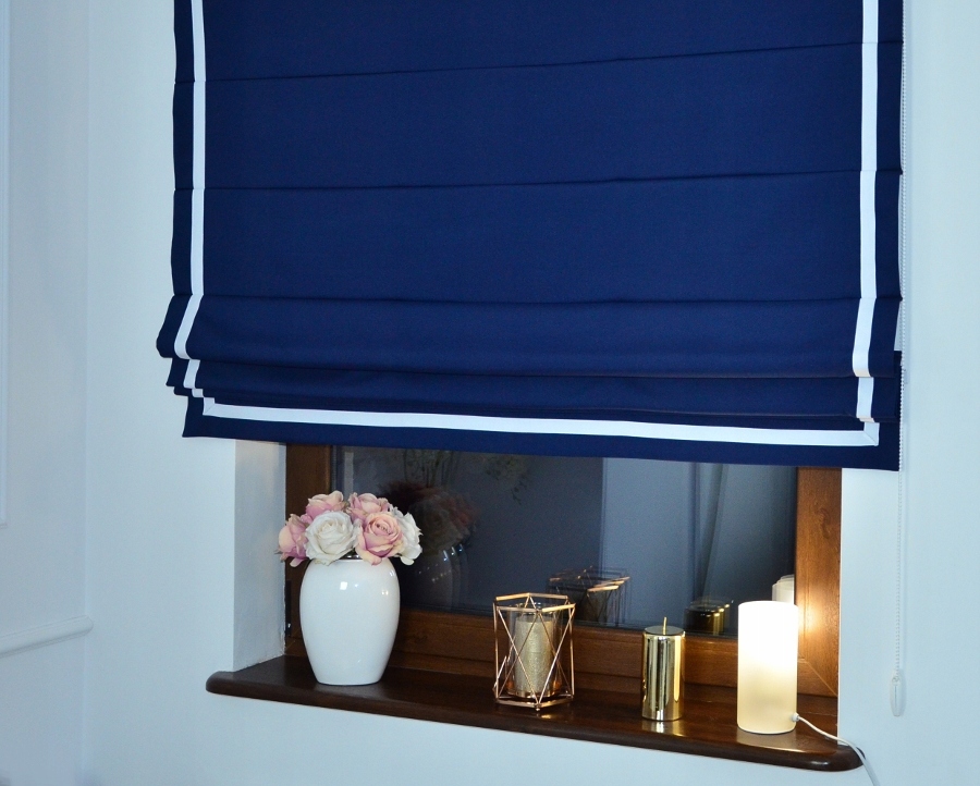 ШТОРА РИМСКАЯ МЕХАНИЗМ ЦЕПНОЙ ТЕМНО-СИНИЙ