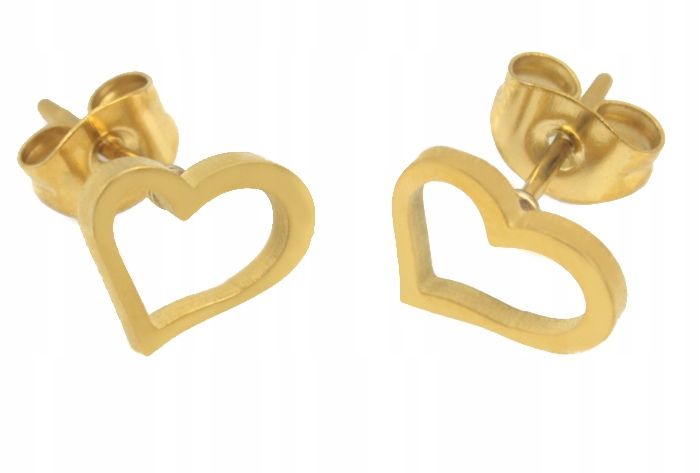 

Kolczyki Złote Serca Kontur Stal Chirurgiczna