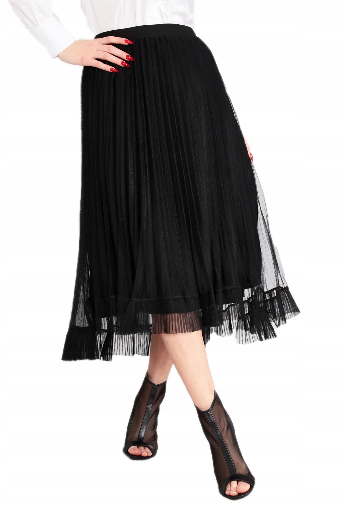 

Spódnica Maxi Falbany Plisy Na Gumce Kolory 1995