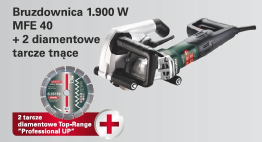Bruzdownica 1900W Metabo MFE 40 2 tarcze + walizka Maksymalna liczba obrotów bez obciążenia 5000 RPM