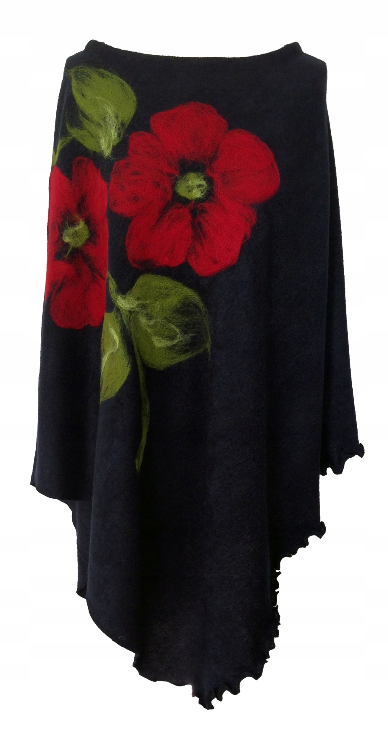 

Ponczo filcowany wełną wzór dzianina 159