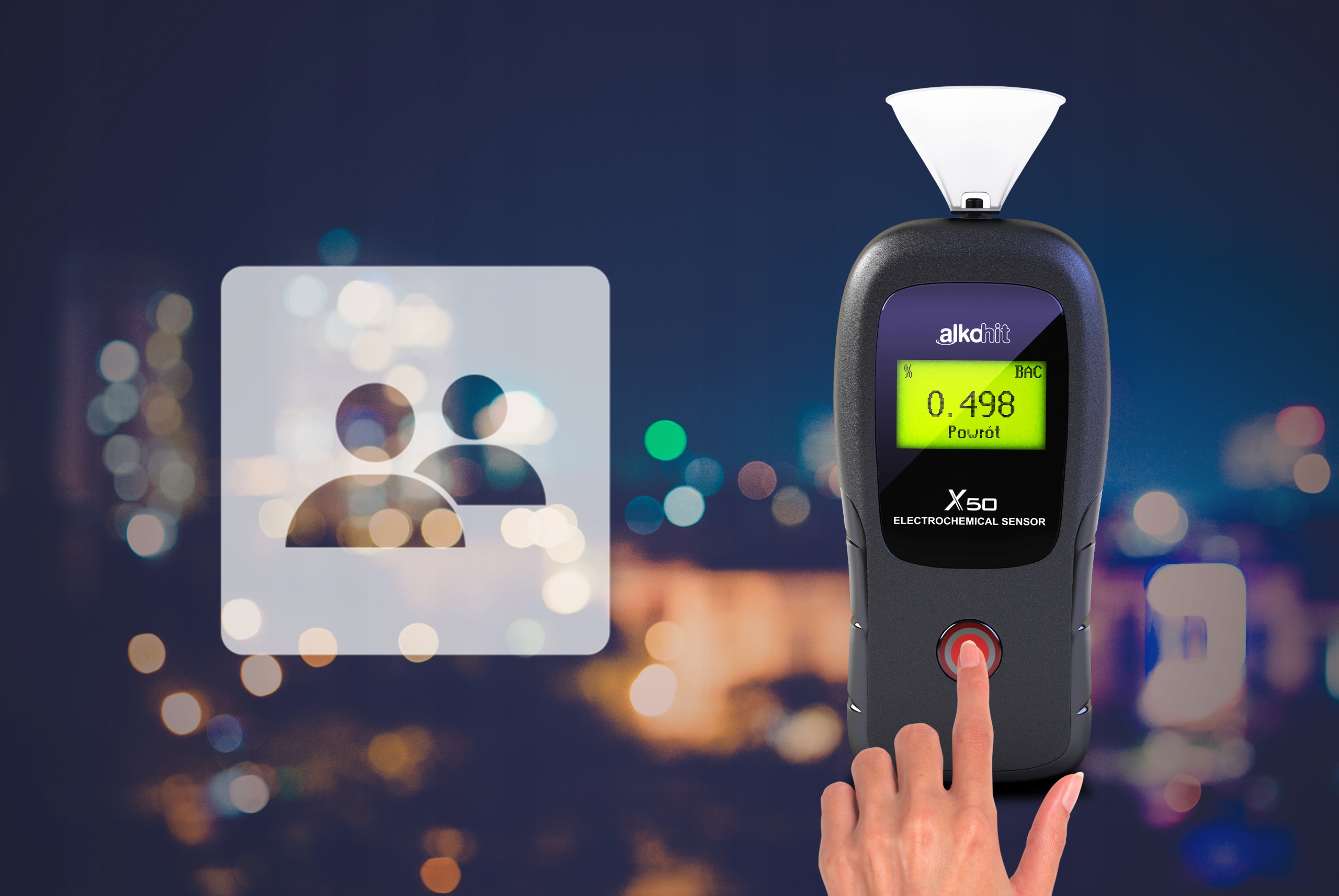 Alkomat Alkohit X50 KALIBRACJA bez limitu 6 LAT Additional Features air flow sensor readings meter unit selection readings memory