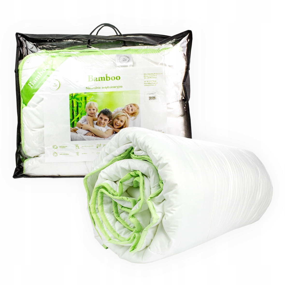 BAMBUSOWA Kołdra Poduszka Całoroczna 100x135 4Pory Waga produktu z opakowaniem jednostkowym 2.5 kg