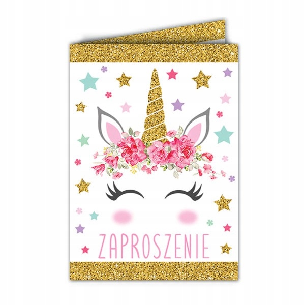 

Zaproszenia na urodziny dla dzieci Jednorożec x10